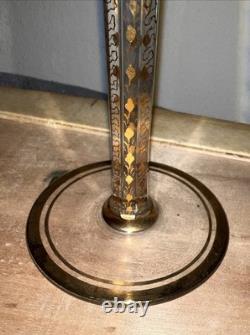 Bohemian Moser Cab Cut Glass Green & Gold Gilt Wine Goblet (ONE) Vintage/Antique