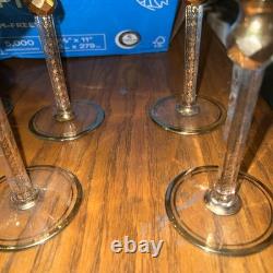 Bohemian Moser Cab Cut Glass Green & Gold Gilt Wine Goblet (ONE) Vintage/Antique