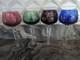 Bohemian Multicolor Crystal Wine Glasses Set 4 Czechoslovakia Grape Design Vtg