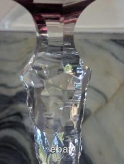 Bohemian Multicolor Crystal Wine Glasses Set 4 Czechoslovakia Grape Design Vtg
