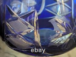 Bohemian Multicolor Crystal Wine Glasses Set 4 Czechoslovakia Grape Design Vtg