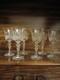 Bohemian Vintage Cut to Clear Crystal Wine Glasses Set of 6