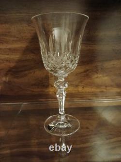 Bohemian Vintage Cut to Clear Crystal Wine Glasses Set of 6