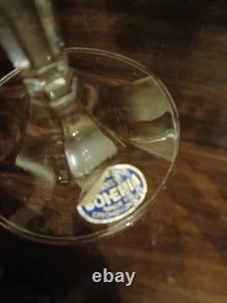 Bohemian Vintage Cut to Clear Crystal Wine Glasses Set of 6