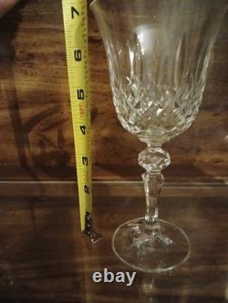 Bohemian Vintage Cut to Clear Crystal Wine Glasses Set of 6