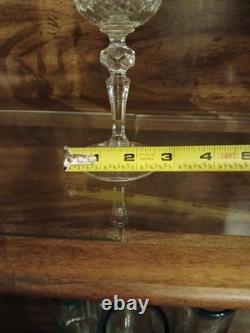 Bohemian Vintage Cut to Clear Crystal Wine Glasses Set of 6