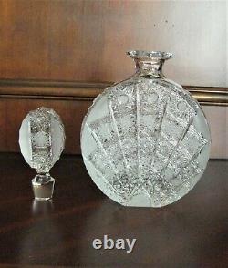Bohemian Vintage Czech Crystal Wine Bottle 650 ML Hand-cut Queen Lace Glass