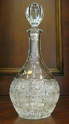 Bohemian Vintage Czech Crystal Wine Bottle 950 ML Hand-cut Queen Lace Glass