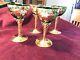 Bohemian glass stemware vintage Set Four (4)