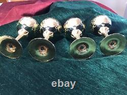 Bohemian glass stemware vintage Set Four (4)