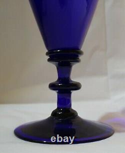 Bristol blue glass vintage pre Victorian antique wine glass