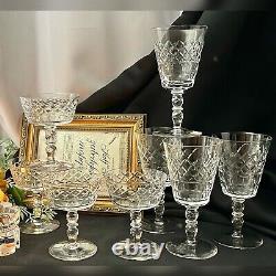 Bryce Wine Glasses / Champagne Coupes Vintage Clear USA Blown Glass 8 pc