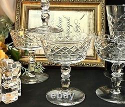 Bryce Wine Glasses / Champagne Coupes Vintage Clear USA Blown Glass 8 pc