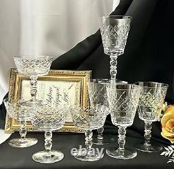 Bryce Wine Glasses / Champagne Coupes Vintage Clear USA Blown Glass 8 pc