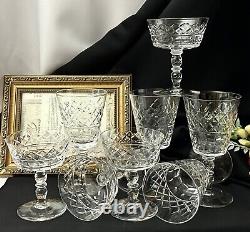 Bryce Wine Glasses / Champagne Coupes Vintage Clear USA Blown Glass 8 pc