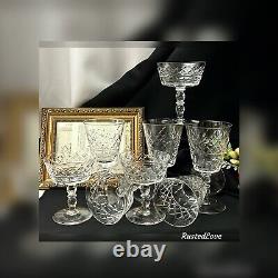 Bryce Wine Glasses / Champagne Coupes Vintage Clear USA Blown Glass 8 pc