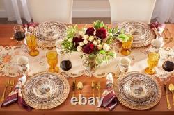 BrylaneHome 4 Pc Amber Goblets Set Vintage Glassware 11 Oz Drinking Cups Rustic