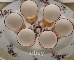 Carlo Moretti Blush Pink Over White Cased Stem 2 Wine Glasses & 6 Cordials MCM