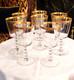 Charming Vintage Set Of 8 Gold Rim Crystal Wine Glasses, 6.25'