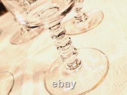 Charming Vintage Set Of 8 Gold Rim Crystal Wine Glasses, 6.25'