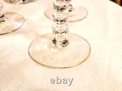 Charming Vintage Set Of 8 Gold Rim Crystal Wine Glasses, 6.25'
