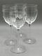 Christofle Cut Crystal 7.75 Water or Wine Goblets Beautiful Vintage Set of 4