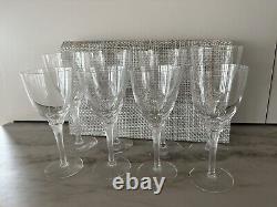 Christofle Vintage Crystal Wine Glasses X 8 Signed. 2 Sizes