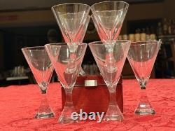 Classic Exquisite Josair Linda Pattern Crystal Wine Glasses Set Of 8 Vintage