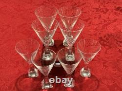 Classic Exquisite Josair Linda Pattern Crystal Wine Glasses Set Of 8 Vintage