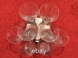 Classic Exquisite Josair Linda Pattern Crystal Wine Glasses Set Of 8 Vintage