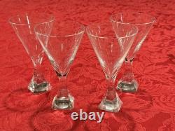 Classic Exquisite Josair Linda Pattern Crystal Wine Glasses Set Of 8 Vintage