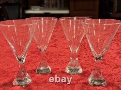 Classic Exquisite Josair Linda Pattern Crystal Wine Glasses Set Of 8 Vintage
