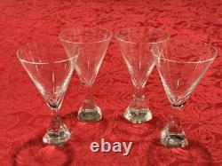 Classic Exquisite Josair Linda Pattern Crystal Wine Glasses Set Of 8 Vintage