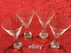 Classic Exquisite Josair Linda Pattern Crystal Wine Glasses Set Of 8 Vintage