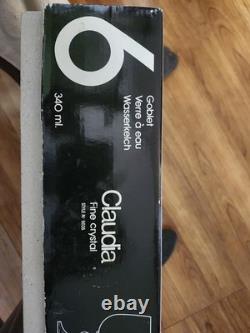 Claudia Crystal Wine Glasses 1960s Retro Set of 6 Vintage Barware