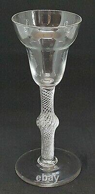 Clear glass vintage Georgian antique air twist stem wine glass