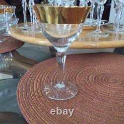 Collection of Avitra 22Kt. 1 Gold Rimmed Polish Stemware 3 sizes