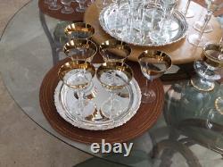 Collection of Avitra 22Kt. 1 Gold Rimmed Polish Stemware 3 sizes