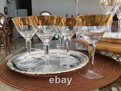 Collection of Avitra 22Kt. 1 Gold Rimmed Polish Stemware 3 sizes