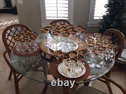 Collection of Avitra 22Kt. 1 Gold Rimmed Polish Stemware 3 sizes
