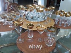 Collection of Avitra 22Kt. 1 Gold Rimmed Polish Stemware 3 sizes