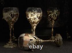 Copper Wine Or juice glasses vintage (Copper Wine Copper And Glass 6 Pieces)