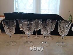 Cristal D'Arques Chantilly Taille Beaugency 8 Stemmed Water Wine Glasses Vintage