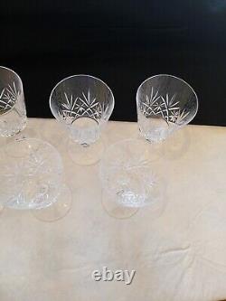 Cristal D'Arques Chantilly Taille Beaugency 8 Stemmed Water Wine Glasses Vintage