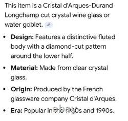 Cristal d'Arques Longchamp Vintage Diamond-Cut Crystal Wine Glasses Set of 12