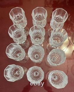 Cristal d'Arques Longchamp Vintage Diamond-Cut Crystal Wine Glasses Set of 12