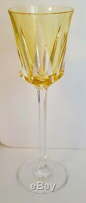 Cristal de Sèvres T299 Segovie 12 Citrine Crystal Wine Stemware Glasses 9 3/4