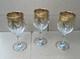 Cristallerie Italiane Handmade Wine Glasses 24k Gold Set of 3 Made In Italy VTG