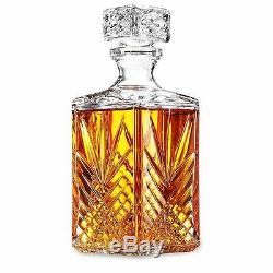 Crystal Whiskey Decanter Glass Liquor Scotch Bottle Vintage Wine Bar Stopper Set
