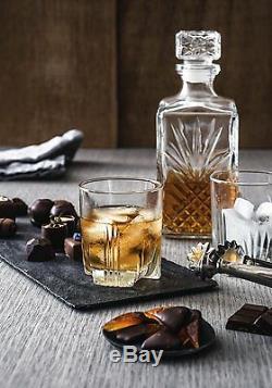 Crystal Whiskey Decanter Glass Liquor Scotch Bottle Vintage Wine Bar Stopper Set